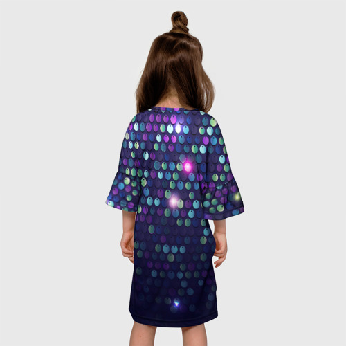 Детское платье 3D с принтом Блестки диско, вид сзади #2