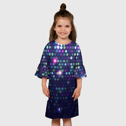 Детское платье 3D с принтом Блестки диско, вид сбоку #3