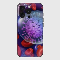 Чехол для iPhone 16 Pro силиконовый с защитой камеры Лейкоциты и клетка
