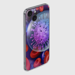 Чехол для iPhone 15 силиконовый с защитой камеры Лейкоциты и клетка - фото 2