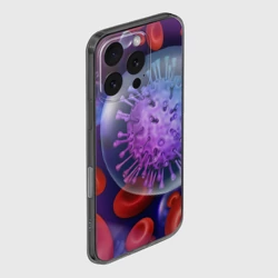 Чехол для iPhone 16 Pro силиконовый с защитой камеры Лейкоциты и клетка - фото 2