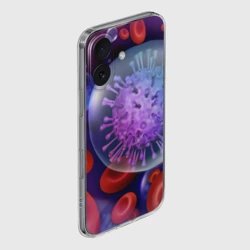 Чехол для iPhone 16 силиконовый с защитой камеры Лейкоциты и клетка - фото 2
