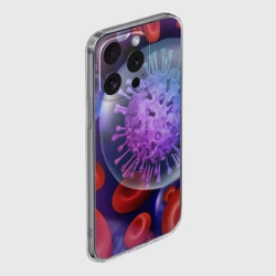 Чехол для iPhone 15 Pro силиконовый с защитой камеры Лейкоциты и клетка - фото 2