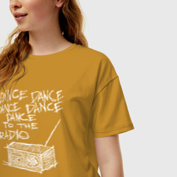 Женская футболка хлопок Oversize Dance to the radio - фото 2