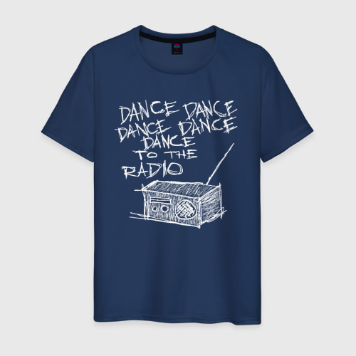 Мужская футболка из хлопка с принтом Dance to the radio, вид спереди №1
