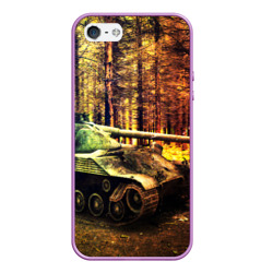 Чехол для iPhone 5/5S матовый Танк в лесу