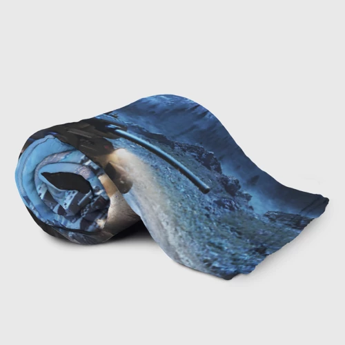 Плед 3D с принтом Танк, фото на моделе #1