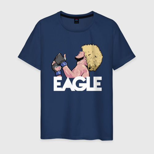 Мужская футболка хлопок Eagle, цвет темно-синий