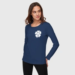 Женский лонгслив хлопок Чёрный клевер на спине - фото 2