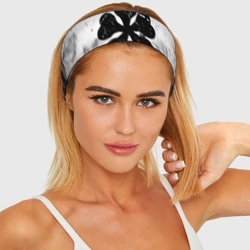 Повязка на голову 3D Черный Клевер горящий фон - фото 2