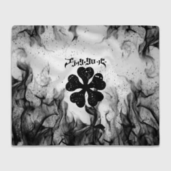 Плед 3D Черный Клевер горящий фон