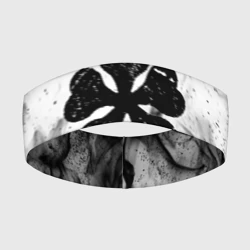 Повязка на голову 3D Черный Клевер горящий фон
