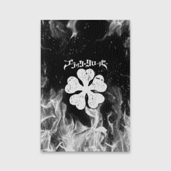 Обложка для паспорта матовая кожа Черный Клевер дымящийся фон