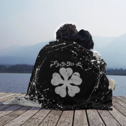 Плед 3D Черный Клевер с белыми мазками - фото 2