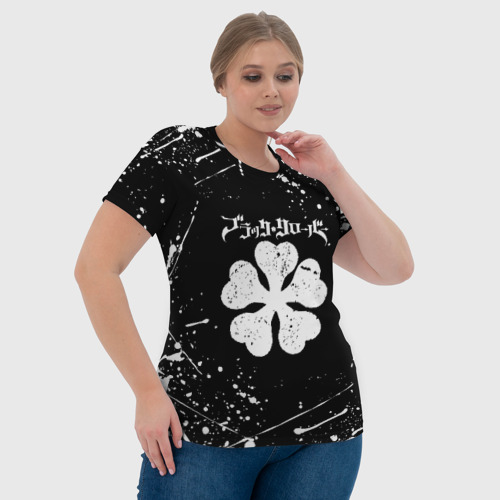 Женская футболка 3D с принтом ЧЁРНЫЙ КЛЕВЕР, фото #4