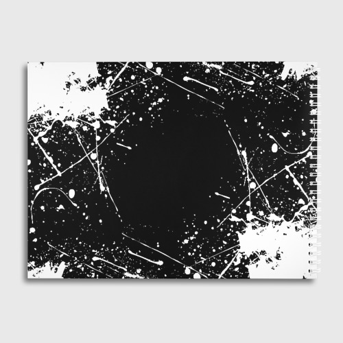 Альбом для рисования Черный Клевер с белыми мазками - фото 2