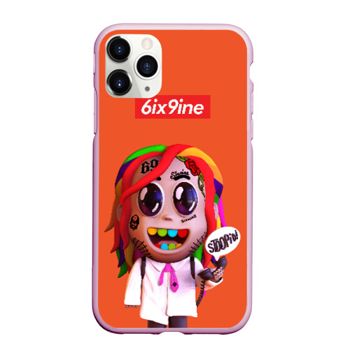 Чехол для iPhone 11 Pro Max матовый 6ix9ine - stoopid, цвет розовый