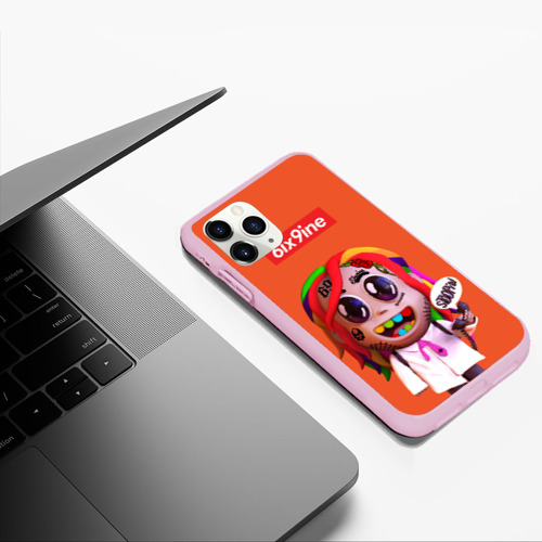 Чехол для iPhone 11 Pro Max матовый 6ix9ine - stoopid, цвет розовый - фото 5