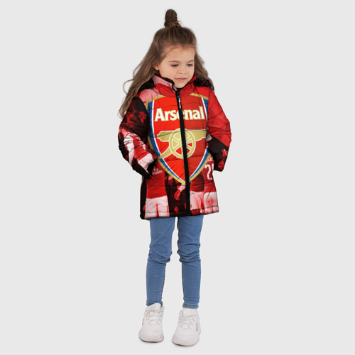 Зимняя куртка для девочек 3D с принтом Arsenal, вид сбоку #3