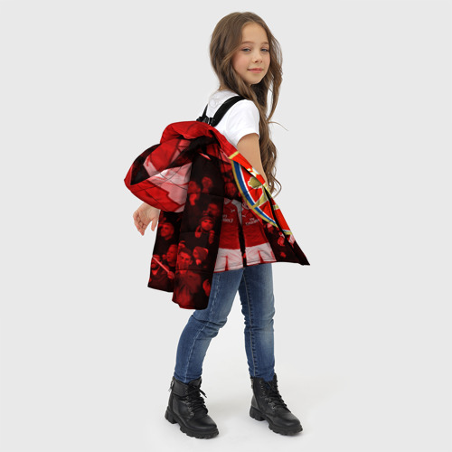 Зимняя куртка для девочек 3D с принтом Arsenal, фото #4