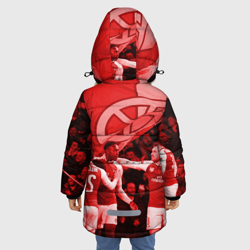 Зимняя куртка для девочек 3D с принтом Arsenal, вид сзади #2
