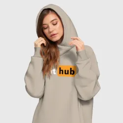 Платье-худи хлопок Git Hub - фото 2