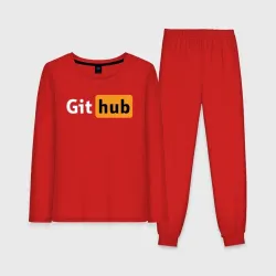 Женская пижама с лонгсливом хлопок Git Hub