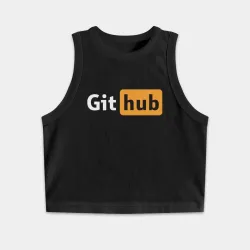 Женская укороченная майка-топ хлопок Git Hub