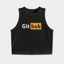 Женская укороченная майка-топ хлопок Git Hub