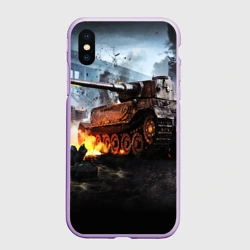 Чехол для iPhone XS Max матовый Танк