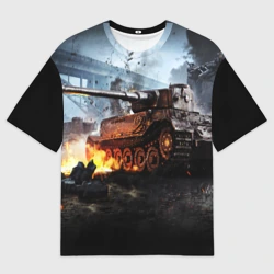 Женская футболка oversize 3D Танк
