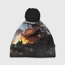 Шапка 3D c помпоном Танк