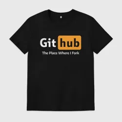 Мужская футболка хлопок GitHub Fork Place