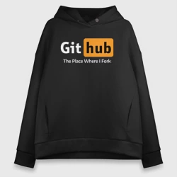 Женское худи Oversize хлопок GitHub Fork Place
