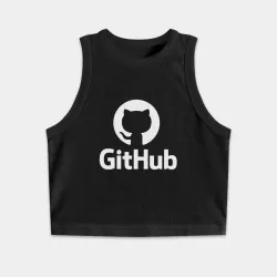 Женская укороченная майка-топ хлопок GitHub