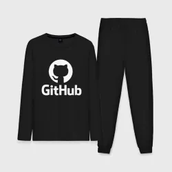 Мужская пижама с лонгсливом хлопок GitHub