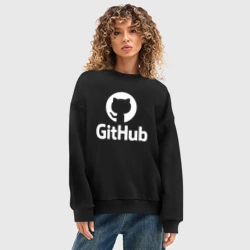 Женский свитшот oversize без начеса хлопок GitHub - фото 2