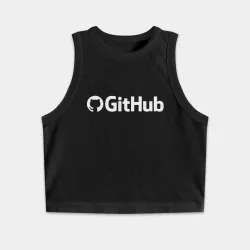 Женская укороченная майка-топ хлопок GitHub