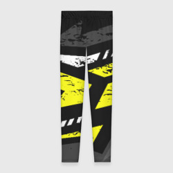 Леггинсы 3D Black yellow  abstract sport style