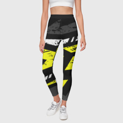 Леггинсы 3D Black yellow  abstract sport style - фото 2