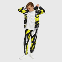 Мужской костюм 3D Black yellow  abstract sport style - фото 2