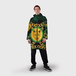 Дождевик унисекс 3D Золотой леопард и цепь - фото 2