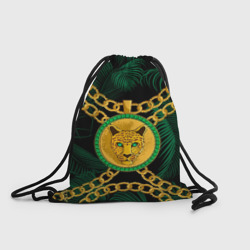 Рюкзак-мешок 3D Золотой леопард и цепь