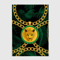 Постер Золотой леопард и цепь