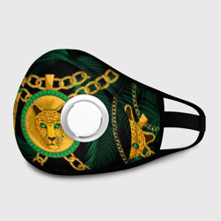 Маска из неопрена Золотой леопард и цепь