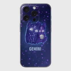 Чехол для iPhone 15 Pro Max силиконовый с защитой камеры Близнецы