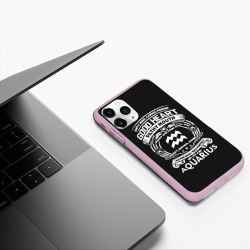Чехол для iPhone 11 Pro матовый Водолей, цвет розовый - фото 5