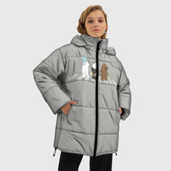 Женская зимняя куртка Oversize Медведи на прогулке - фото 2