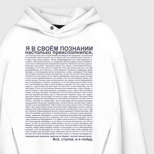 Мужское худи Oversize хлопок Идущий к реке, цвет белый - фото 4