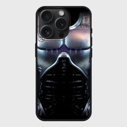 Чехол силиконовый для Apple iPhone 15 Pro Мax матовый Робокоп костюм